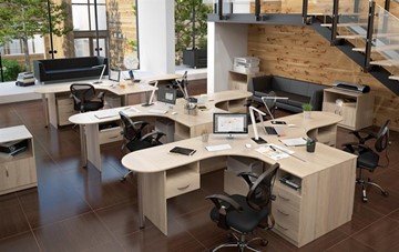 Офисный набор мебели SIMPLE с эргономичными столами и тумбами в Сочи - предосмотр 2